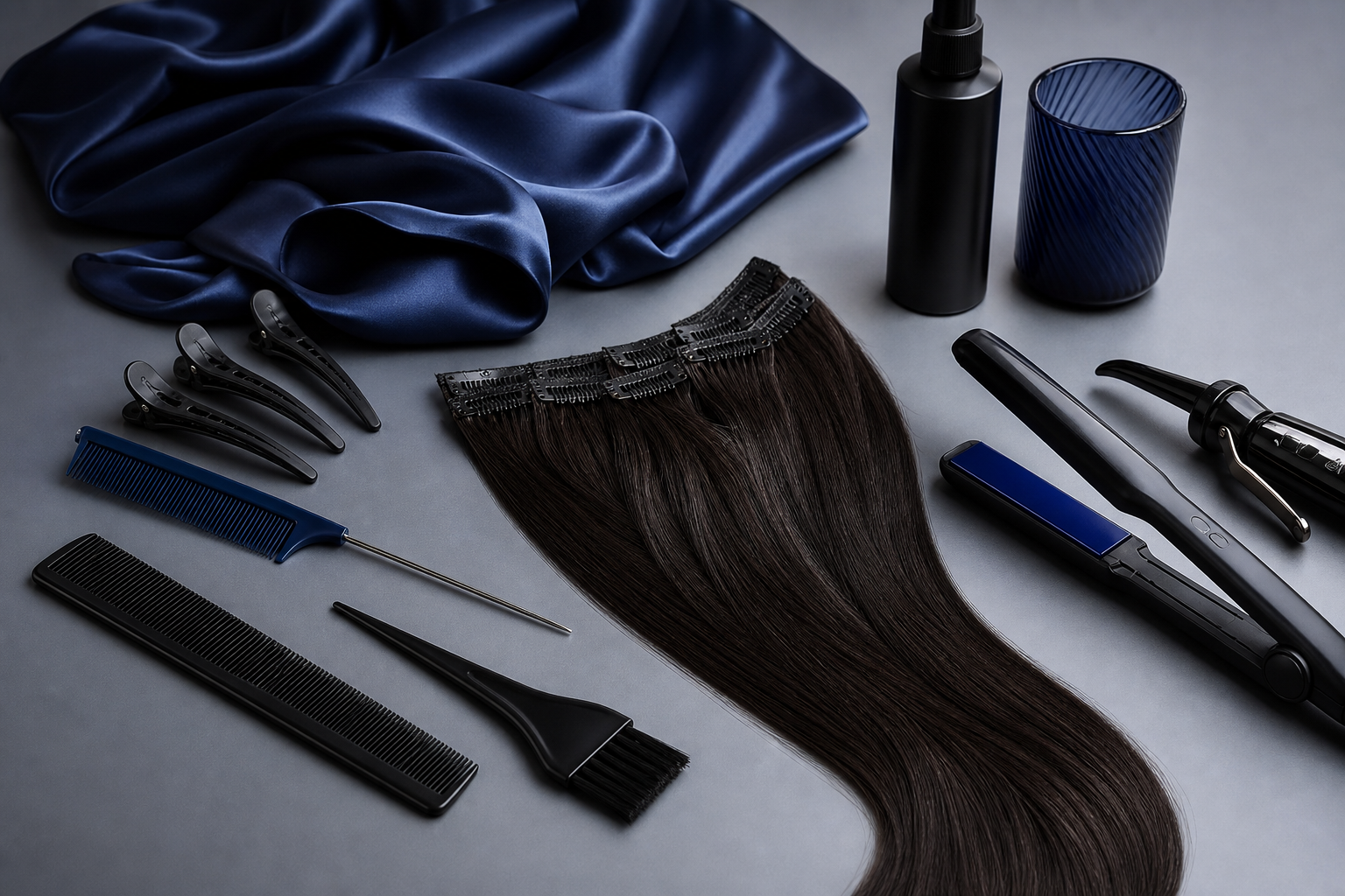 Generated salon service planning still life, not actual Salon 1124 work